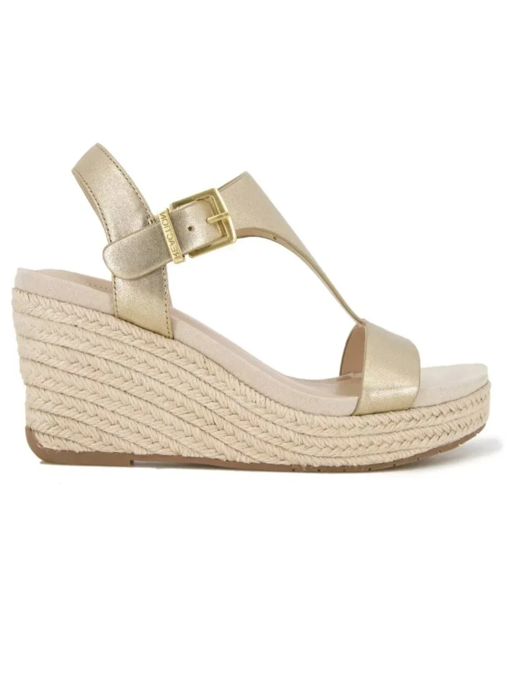 Kenneth Cole Card Wedge Sandals Gold Women’s Size 8 M NWT